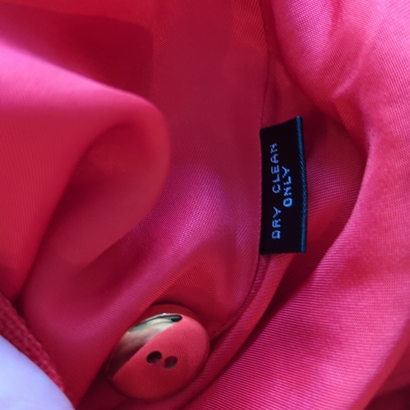 Linda Allard Ellen Tracy Red Linen 5 Button Suit Jacket Blazer 8 - Picture 5 of 5